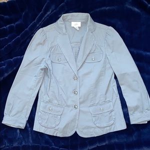 🥳🥳ANN TAYLOR LOFT. GREY. 3 BUTTON JACKET. TRENDY